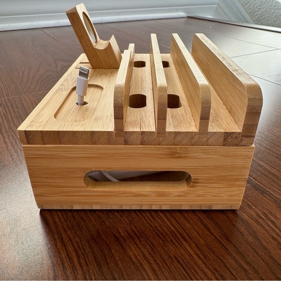 NIB! Multi Device Cord Organizer Bamboo - Picture 3 of 8
